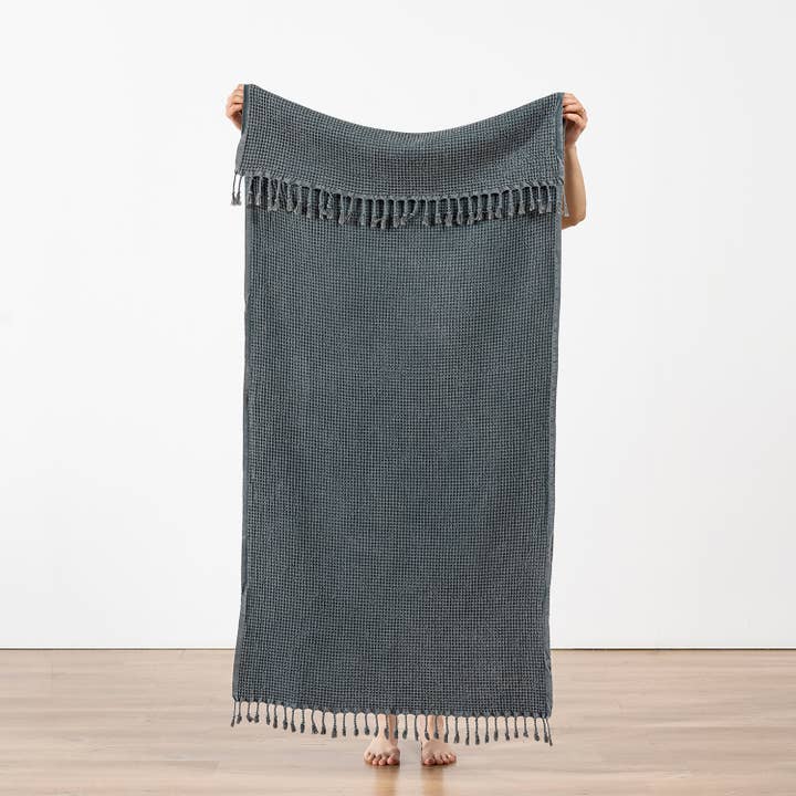 Kikoya - Wholesale Beach Towel - Stonewashed Waffle Beach Towel Turkish Hamam Fouta Vintage