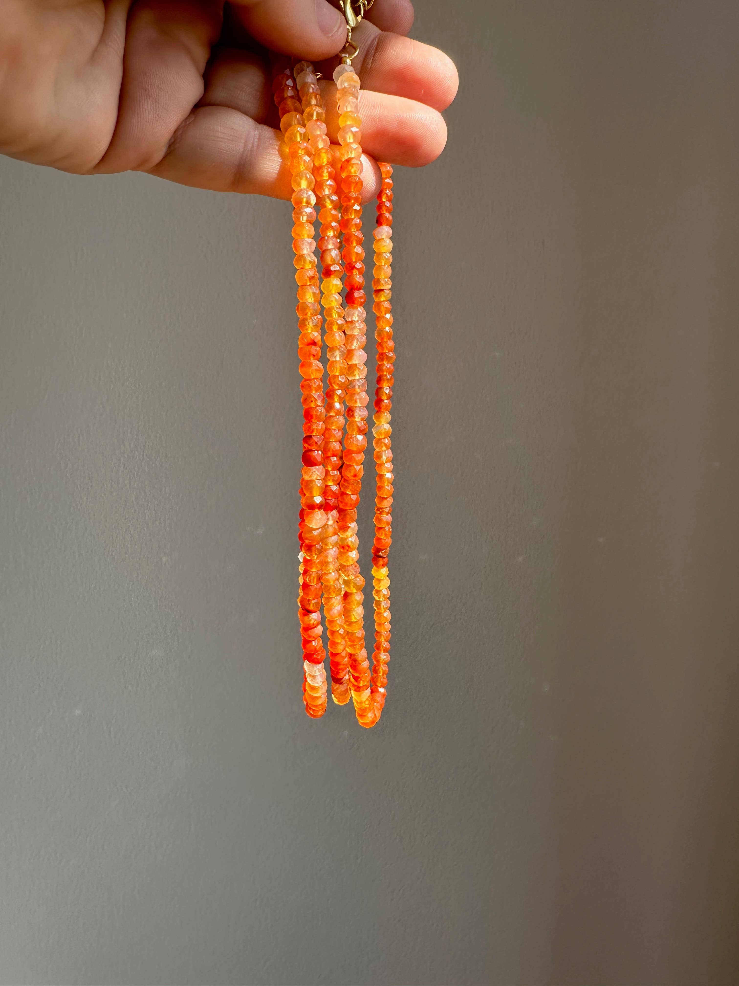 Orange Collier en Cornaline | Perles Ombrées Orange | Cadeaux pour Femmes en vente sur Faire3