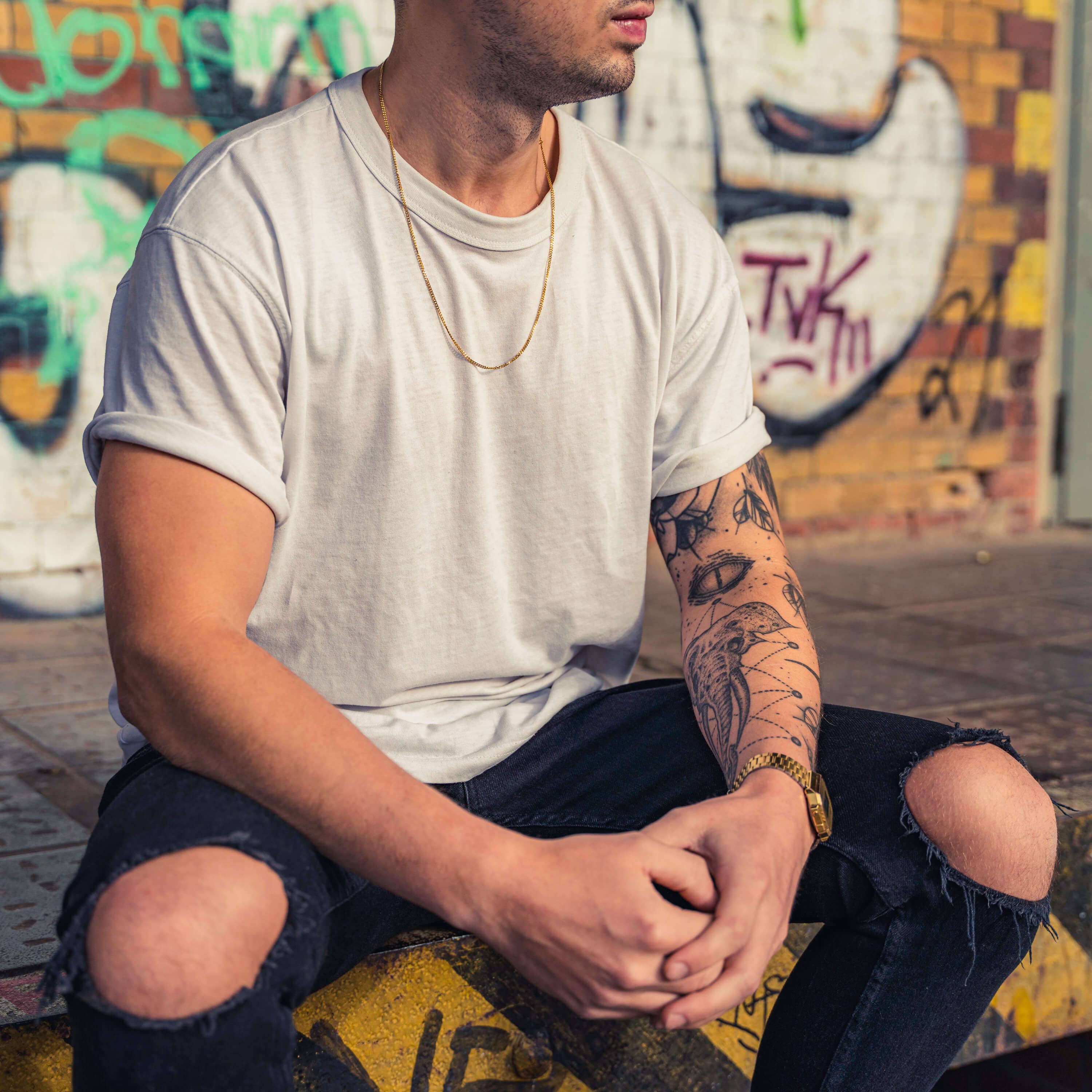 Made By Nami – Engroshandel Led/kæde halskæde – Herrehalskæde i guld, 2 mm2