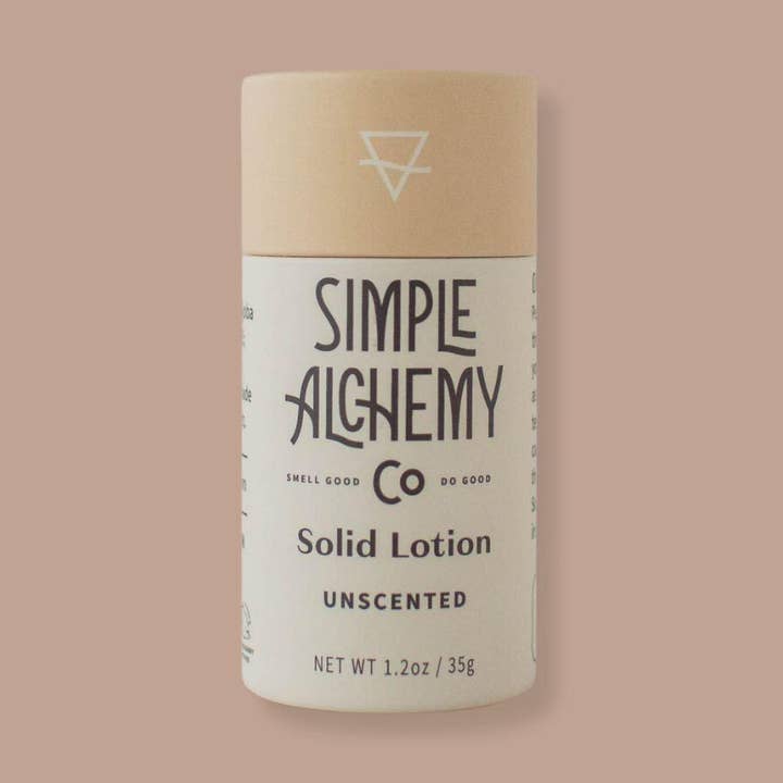 Unscented Solid Lotion for wholesale by Simple Alchemy Co