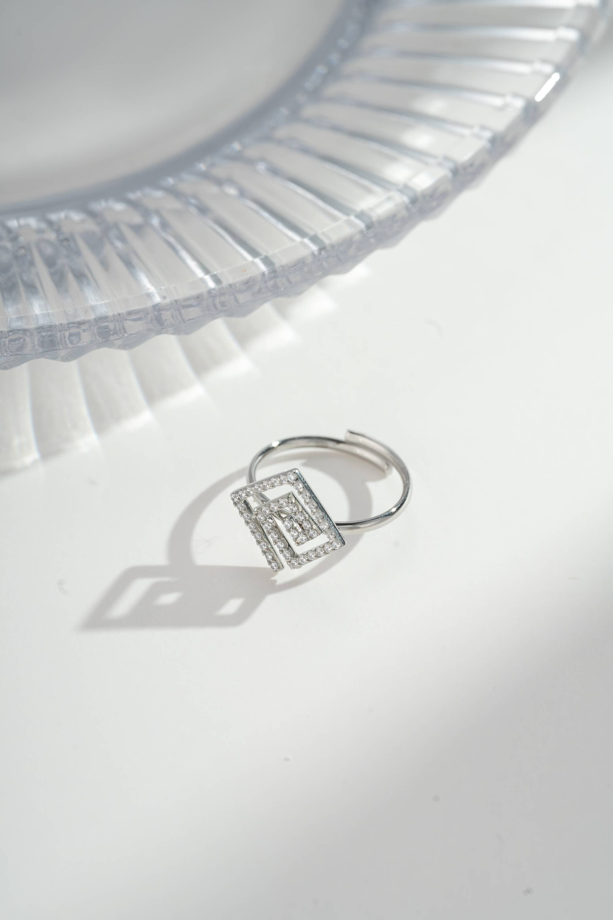 COSMOS – wholesale Jewellery set – Rectangular Spiral Crystal Set 4 Pieces Steel9