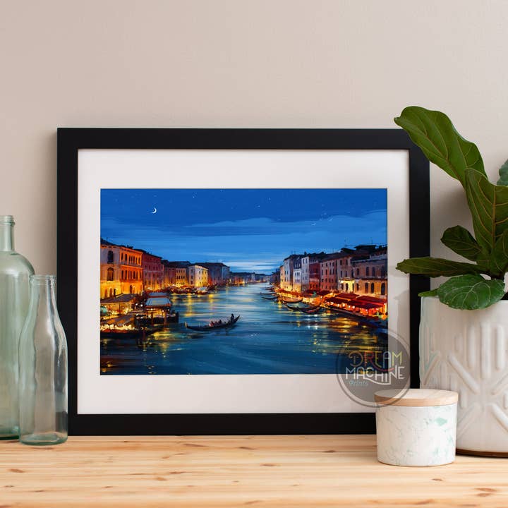 Art du Grand Canal de Venise Italie, Skyline aquarelle de Venise, Skyline de Venise, Art de Venise, Affiche de Venise, Impression de Venise, Art de Venise, Carte de Venise Destination7 pour la vente par DreamMachine Prints