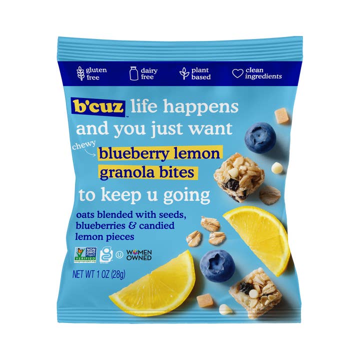 Bcuz Snacks - Wholesale Granola - Blueberry Lemon Granola Bites 1 oz. 24 Pack