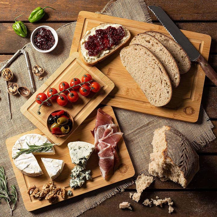 Gourmanity Cook Organic Bamboo Cutting Boards - 3 Sizes for wholesale by Think Distributors