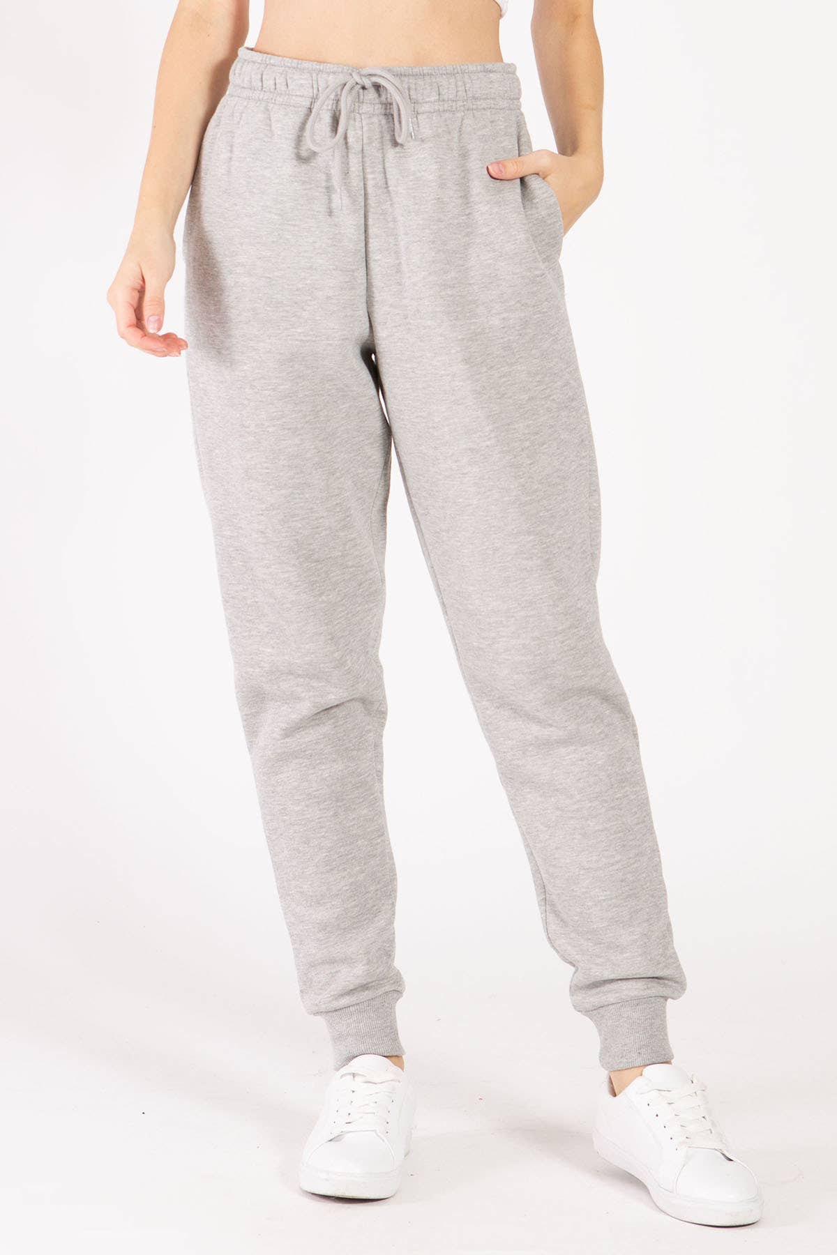 Color 5 - Wholesale Athletic Sweatpants/Joggers - Women's - Solid color fleece jogger pants with elastic waist band7