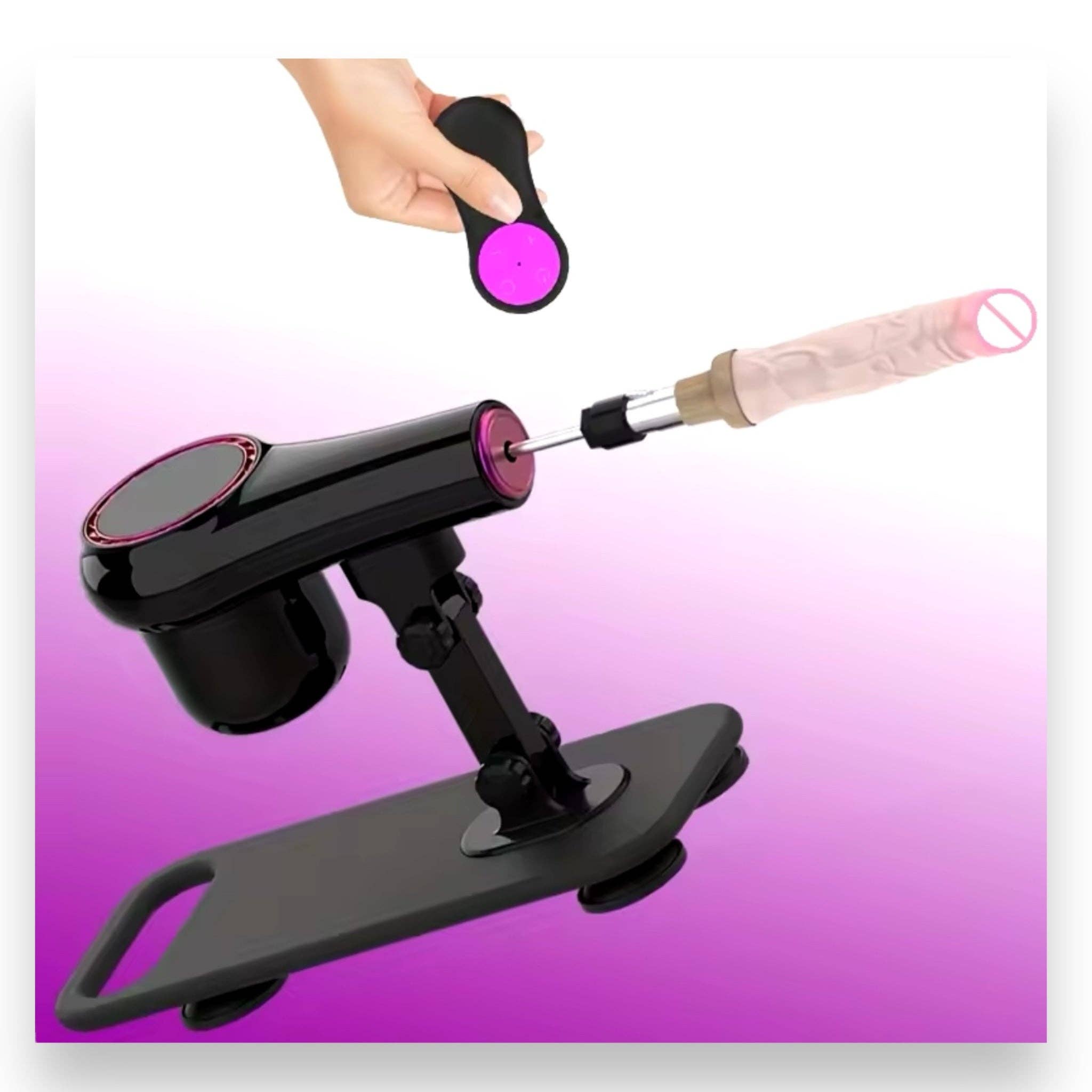 Kinky Pleasure - Wholesale Sex Toy - Kinky Pleasure - AX107 - Fuck Machine with Crystal Dildo Attachment - Remote Control - Includes 2 Attachments11