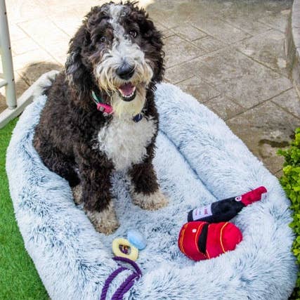 Glow Pups – wholesale Pet bed – Dog – Calming Faux Fur Dog Bed with Memory Foam Bolster8