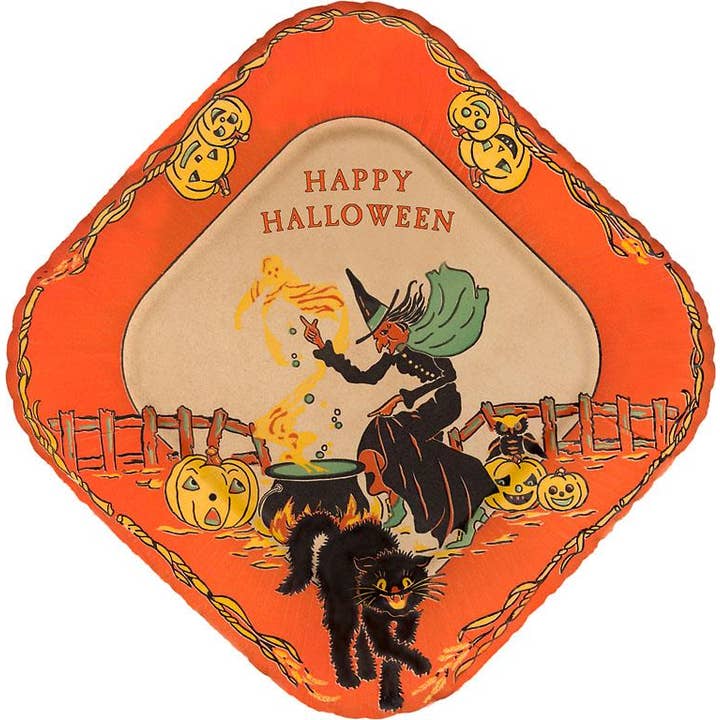 Greeting Card HW-53 Happy Halloween, Witch and Black Cat for wholesale by Found Image Press