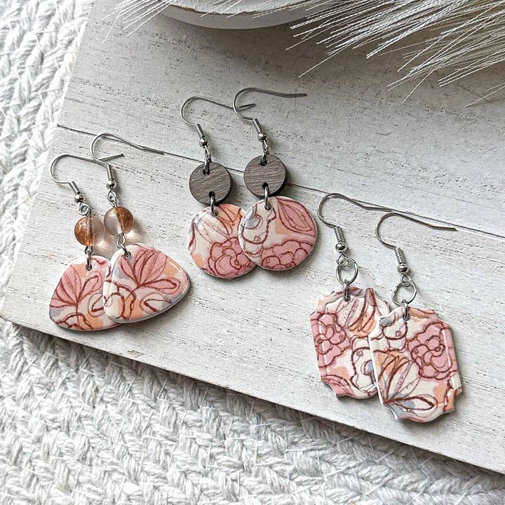 Pendientes de Arcilla Polimérica - Diario - Floral Elegante para venta al por mayor de KIMCo.