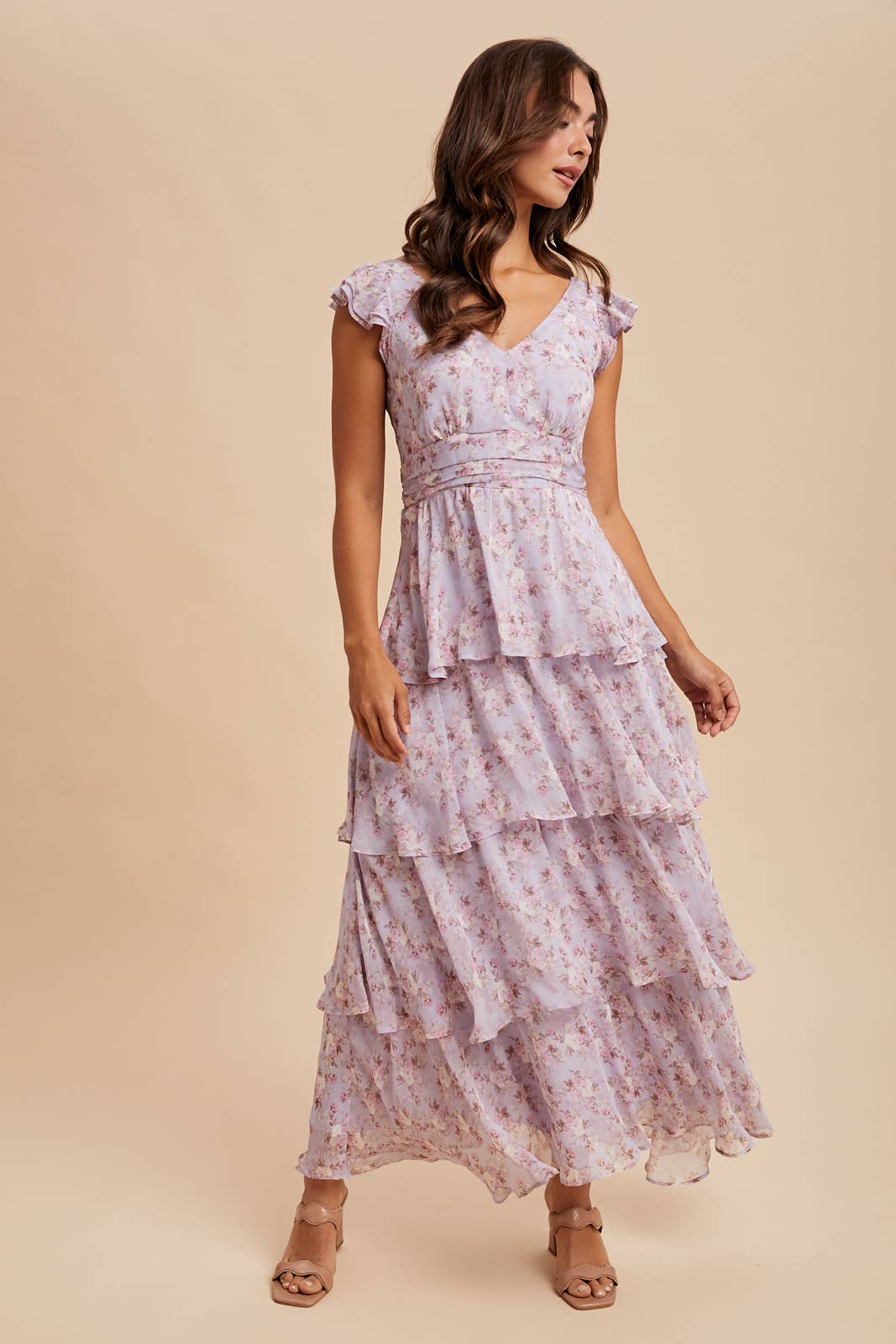 In Loom - Wholesale Dress - Women's - TIERED CHIFFON FLORAL DRESS4