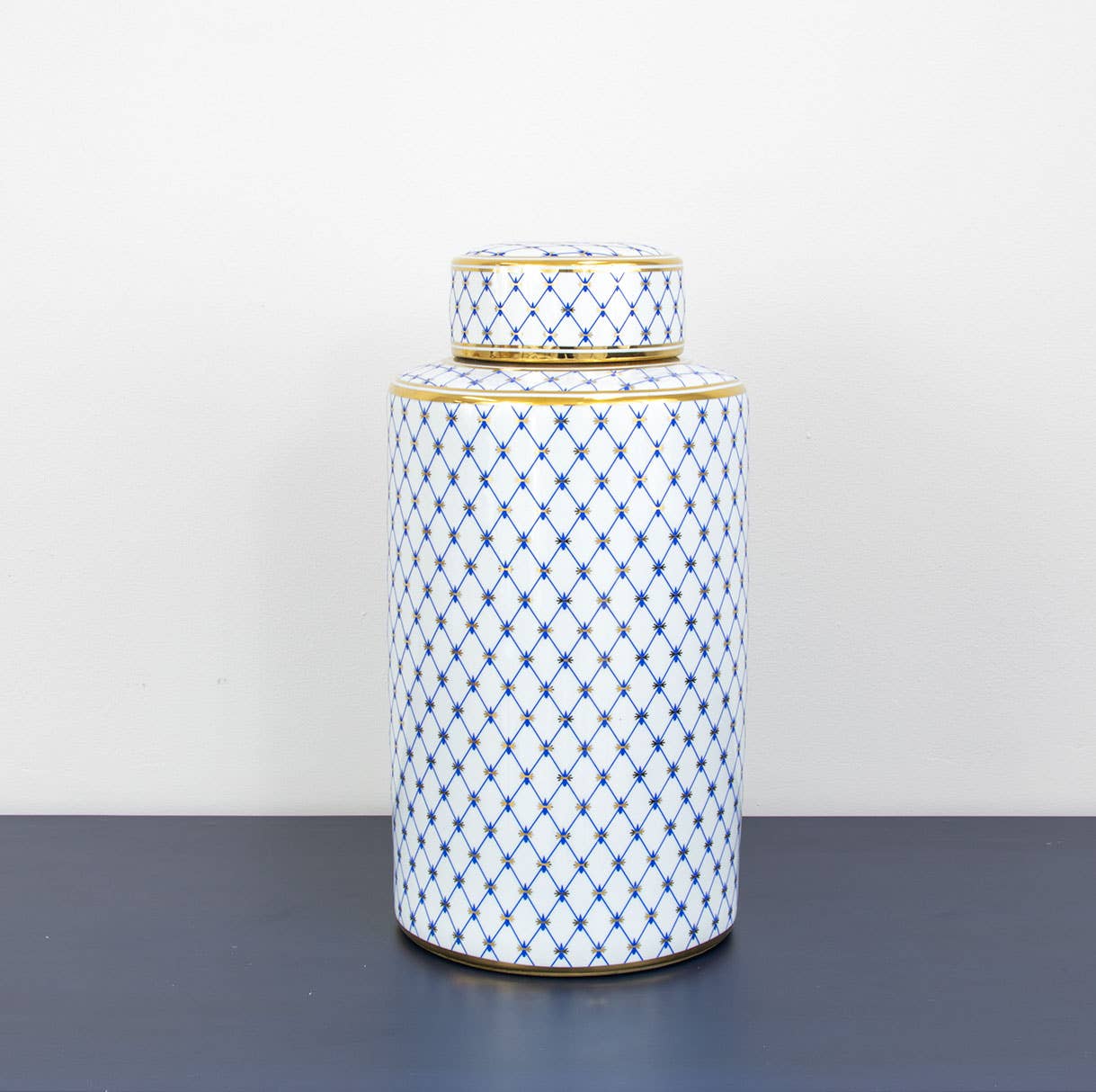 Lillian Home - Wholesale Urn - Blue Gold Striped Urn2