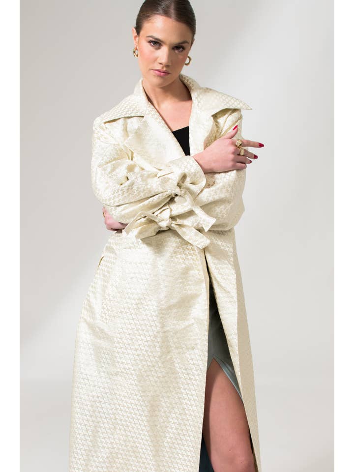 Cream White The Mae Trench Coat for wholesale on Faire