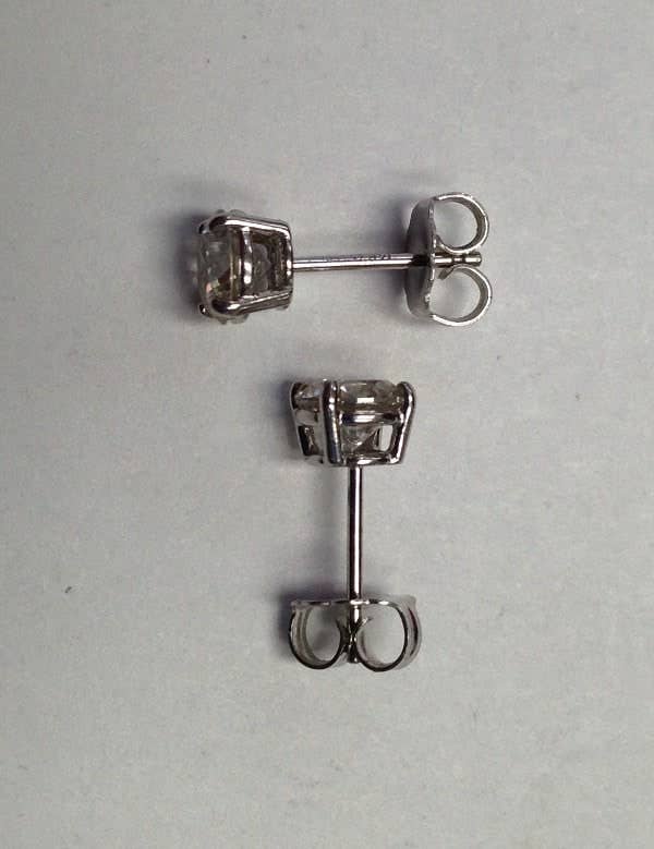 EVS Designs – wholesale Solitärörhängen – Ladies 14kt vitt guld runda lysande diamant Stud örhängen2