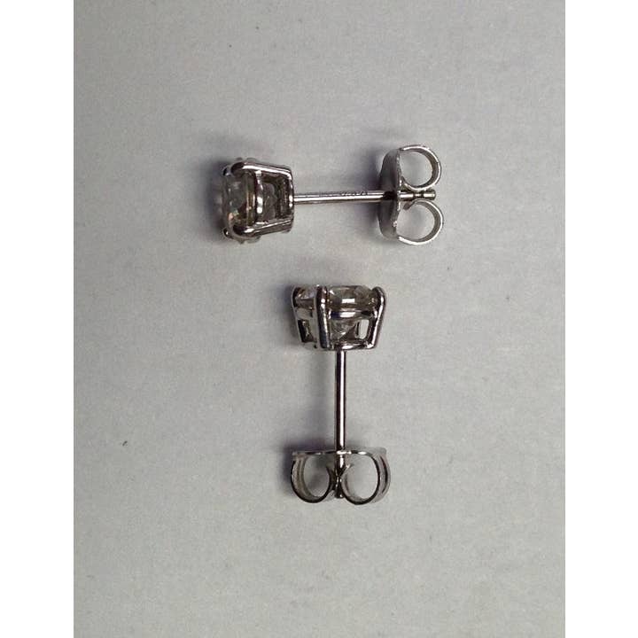 EVS Designs – wholesale Solitärörhängen – Ladies 14kt vitt guld runda lysande diamant Stud örhängen2