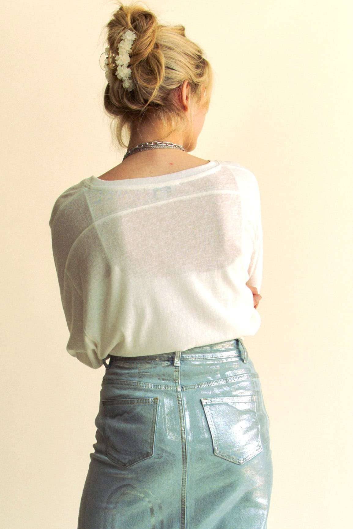 Davi & Dani - Wholesale Lounge Top - Women's - SOLID DROP SHOULDERS BATWING SLEEVE SIDE SLIT TOP13