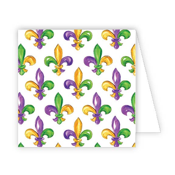 Scheda di chiusura Mardi Gras Fleur-de-Lis per la vendita all'ingrosso da parte di RosanneBeck Collections