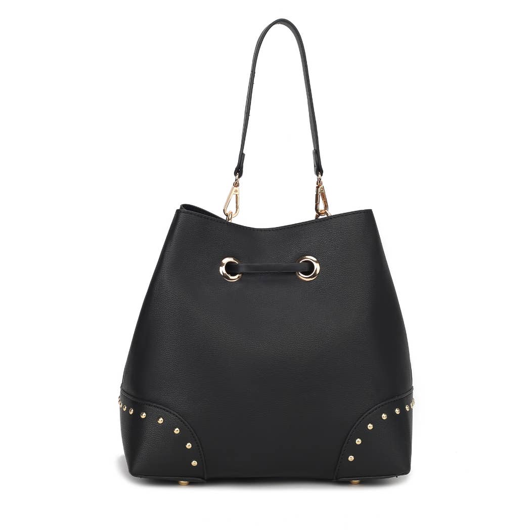 MKF Collection - Wholesale Top Handle Bag - Women's - MKF Callie Solid Bucket Handbag with matching Wallet12