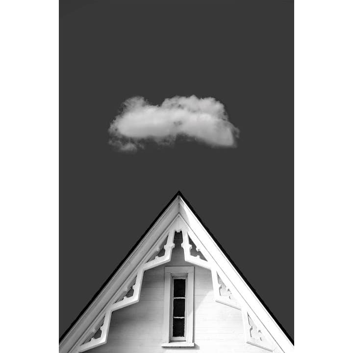 Black and White Architecture Art: Cloud Over Rooftop Prints for wholesale by Brooke T Ryan Photographic Art