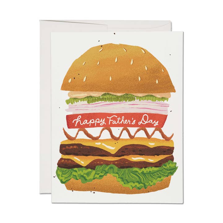 Red Cap Cards - Wholesale Father's Day Card - Double Cheeseburger greeting card0