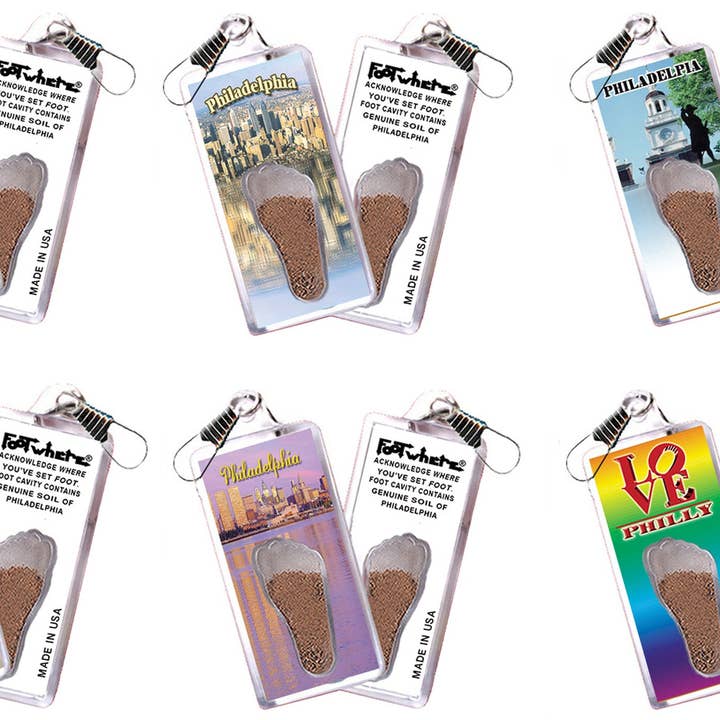 Philadelphia FootWhere® Souvenir Dragkedja. 72 stycken/6 olika stilar. för wholesale av FootWhere- USA Group, Inc.