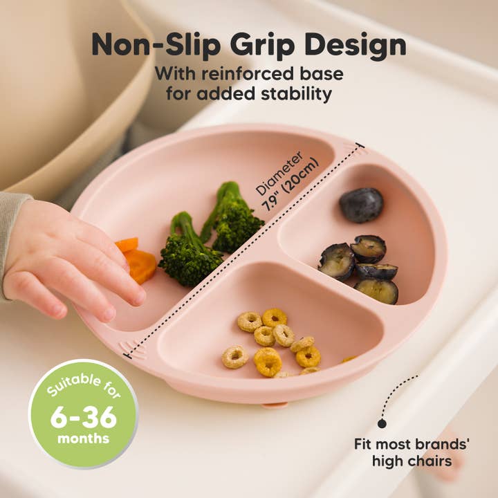 Mellow 3-Pack Prep Suction Plates with Lids BPA-Free Baby Plate for wholesale on Faire6