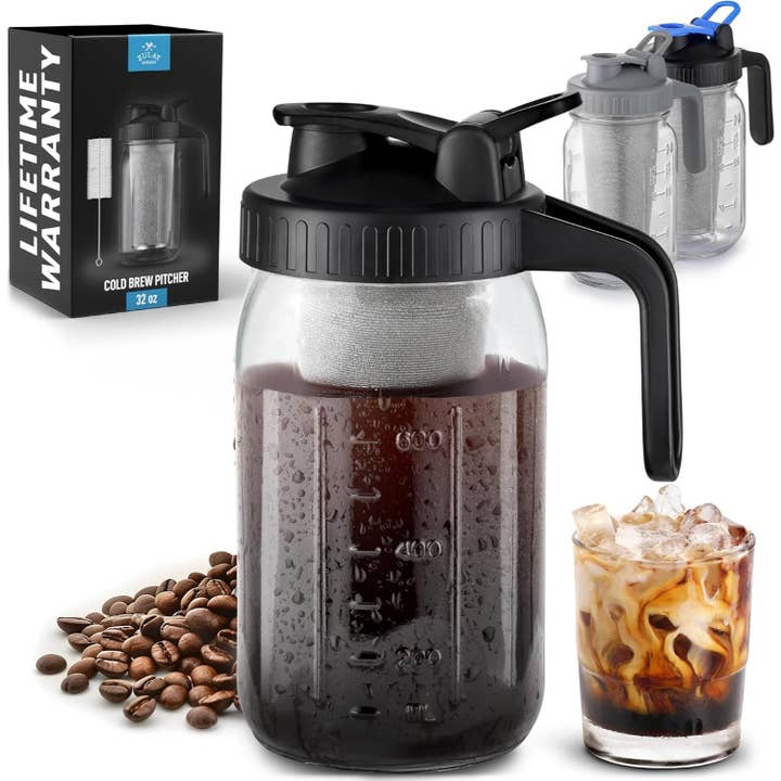 Zulay Kitchen - Wholesale Coffee machine - Premium Cold Brew Coffee Maker - 32oz Mason Jar Pitcher15