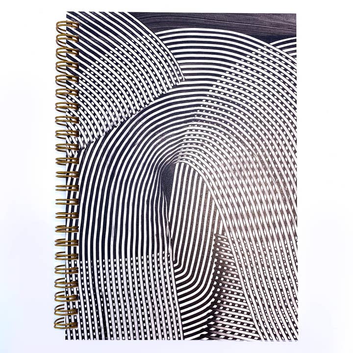 Curves Ahead : Black No.2-5.5 » x 8 » - Big Ideas Spiral Bound Not pour la vente par Keller Design Co.