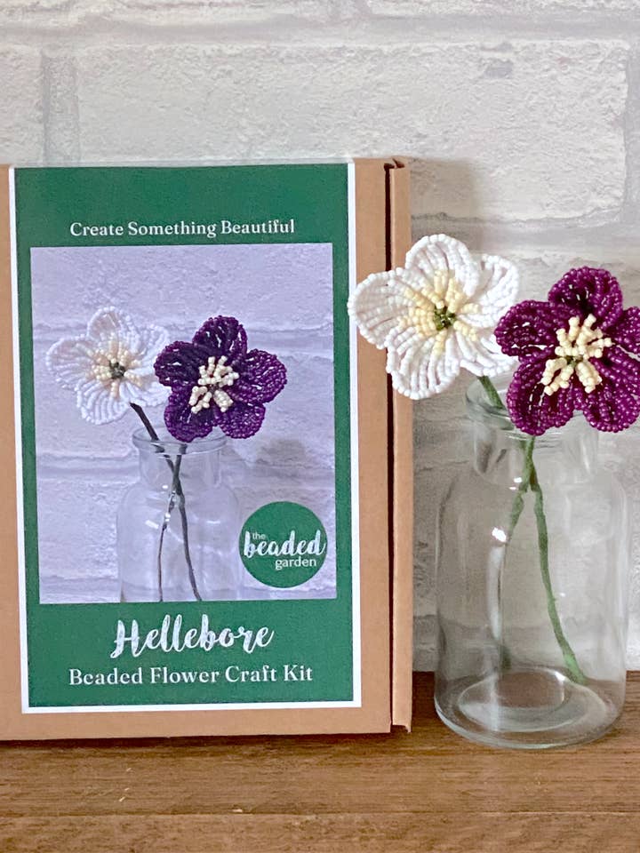 Hellebore Flower Bead Craft Kit -A creative gift idea. for wholesale by The Beaded Garden