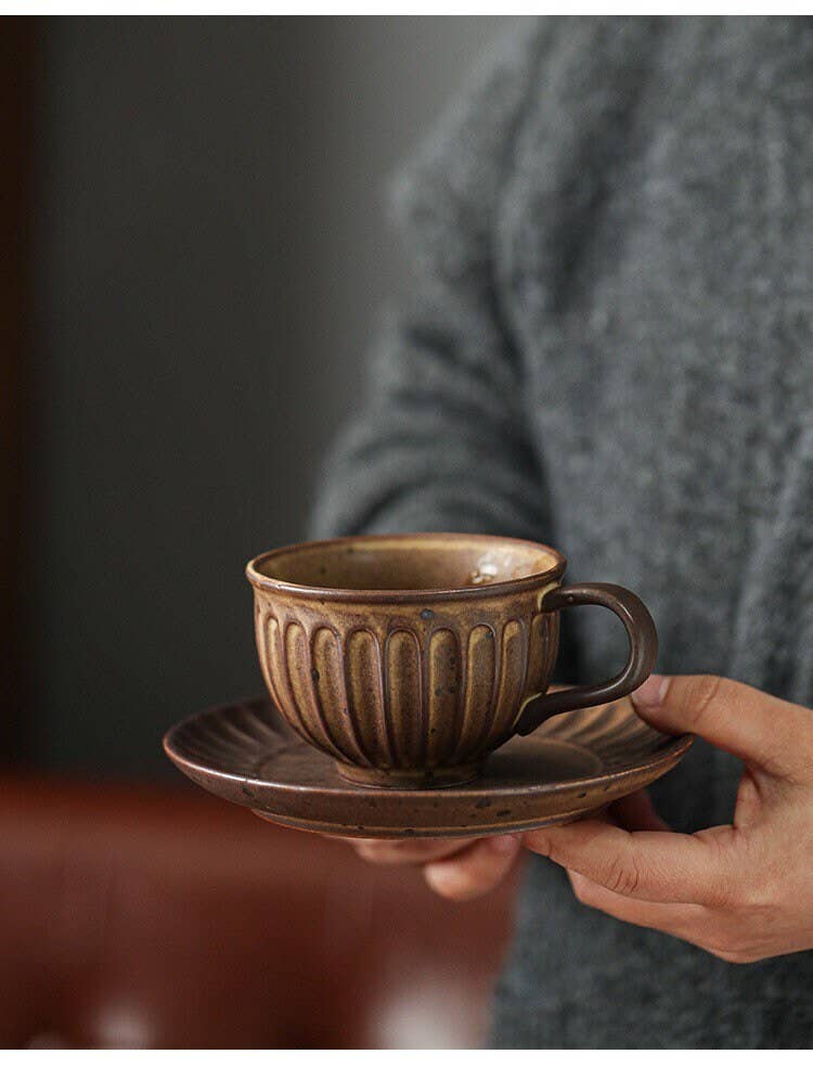 Gohobi （We cover U.S. import duties） - Wholesale Coffee/Tea Cup - Gohobi Handmade Japanese Stoneware Coffee Cup and Saucer Set5