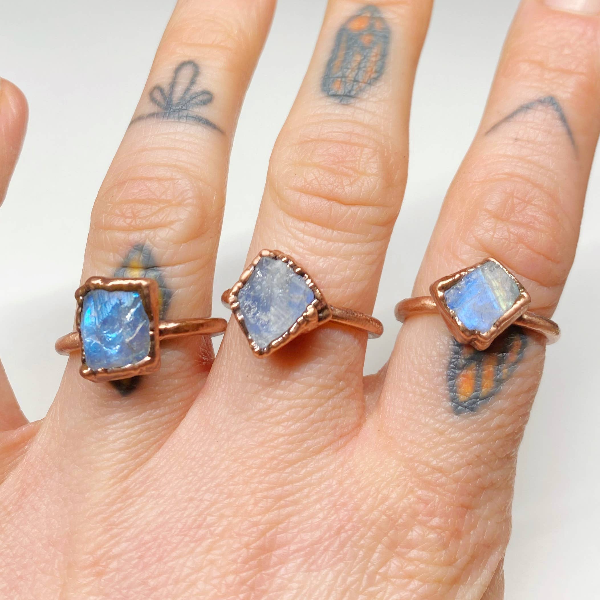 MergingMetals - Wholesale Cocktail/Statement Ring - Rainbow Moonstone Free-Form Ring3