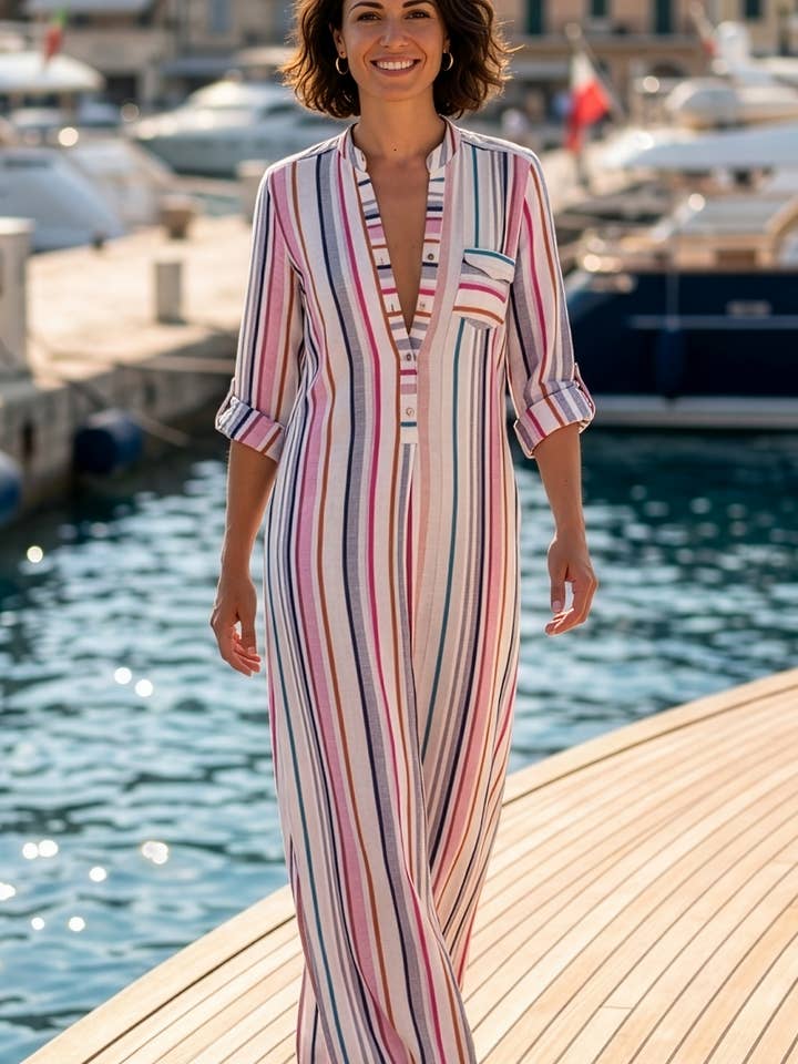 Tracey Caftan - St Tropez Stripe for wholesale by Everyday Ritual