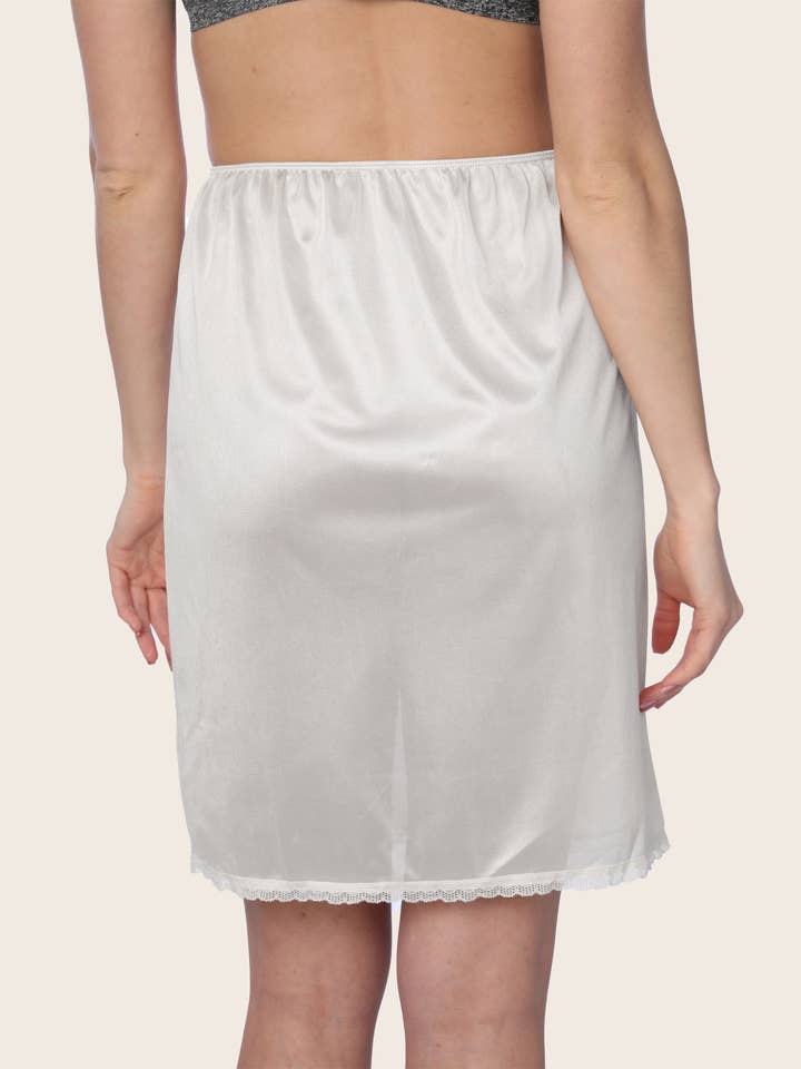 Isadora, Tipi toe, & James Fiallo - Wholesale Slip – Women's - Isadora Women Satin Half Slip Culotte Floral Lace Underskirt7