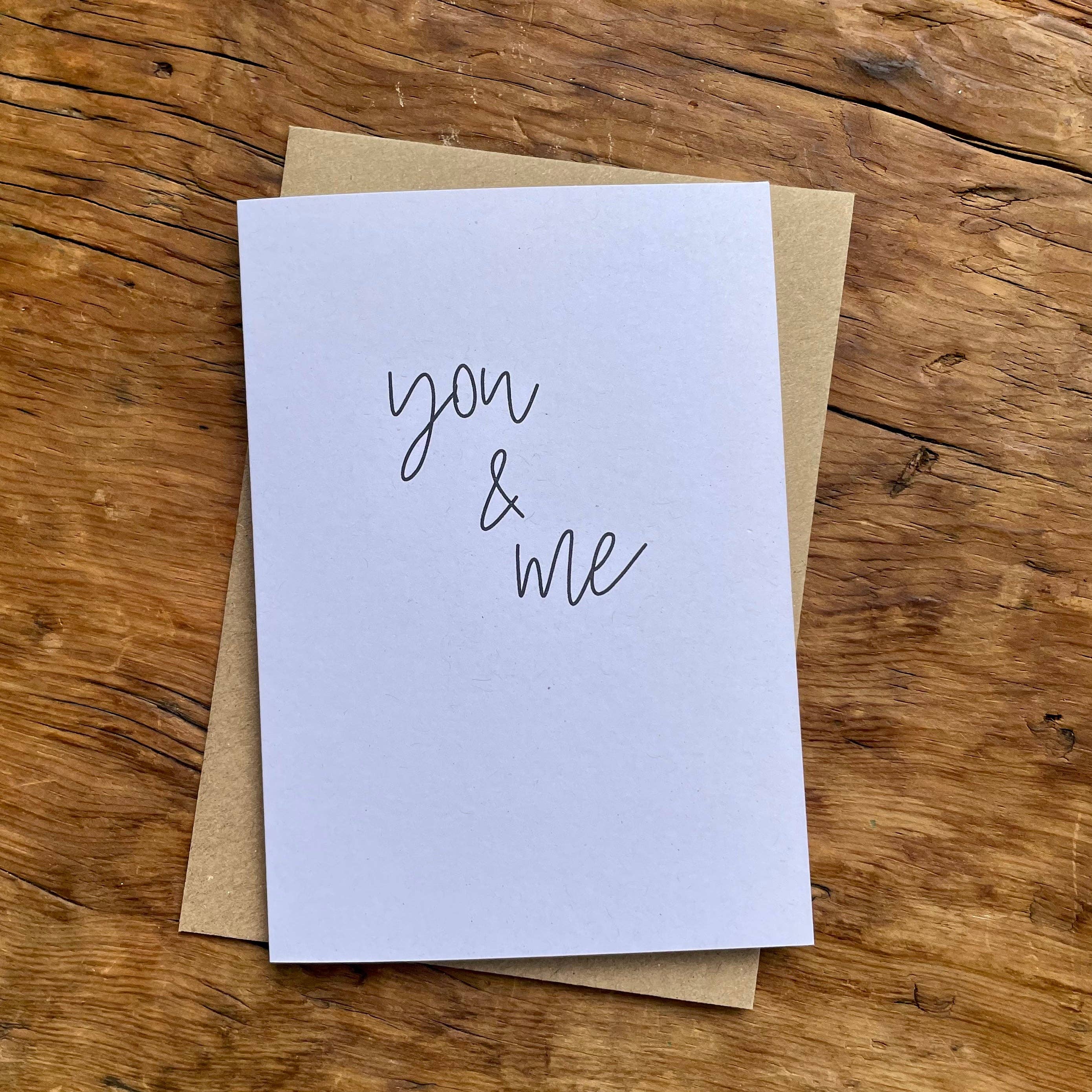 To & From Cards - Venta al por mayor Tarjetas de amor - You & Me - Tarjeta de amor tamaño A6 con sobre kraft0