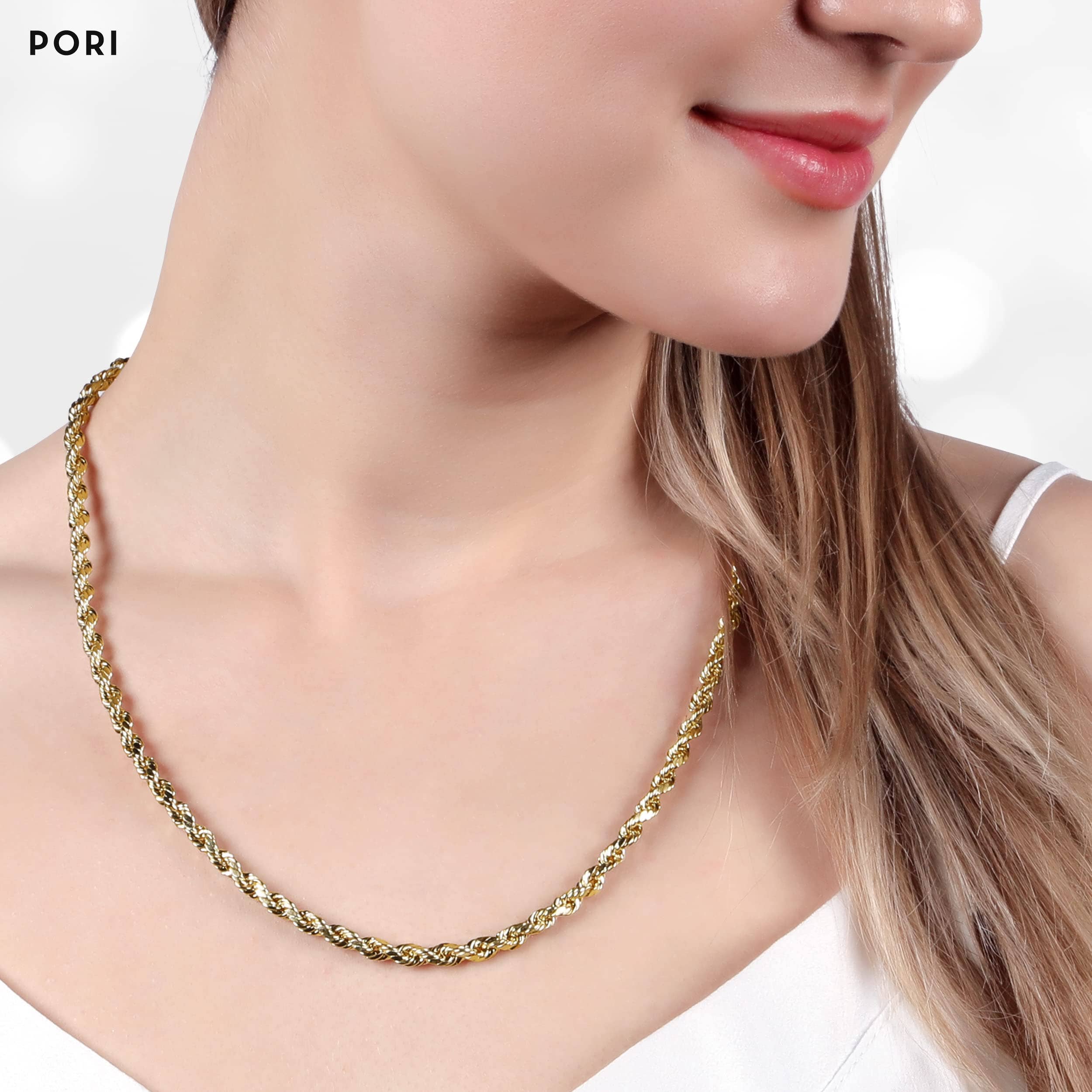 Pori Jewelry - Venta al por mayor Collares de cadenas y eslabones - Collar de cadena tipo cuerda de oro de 14 quilates8