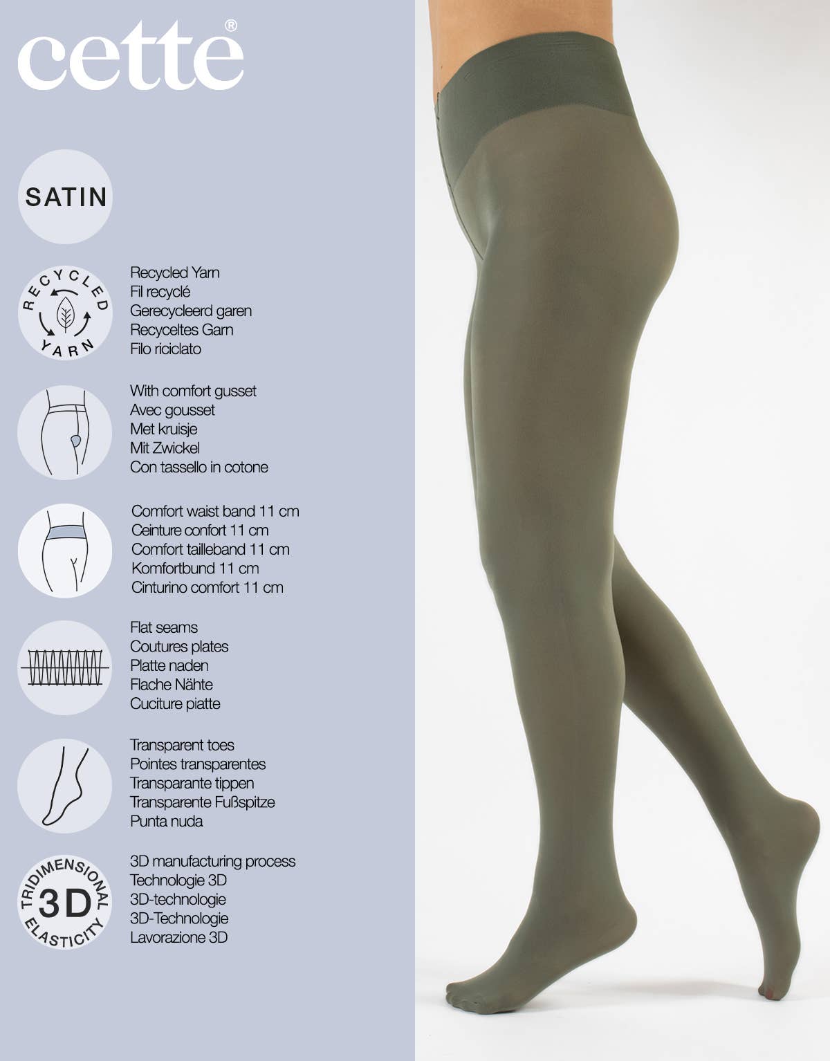 Cette – wholesale Tights - Dam – Ogenomskinliga strumpbyxor, Återvunna Strumpbyxor, Kvinnor Nylons, 70 DEN12