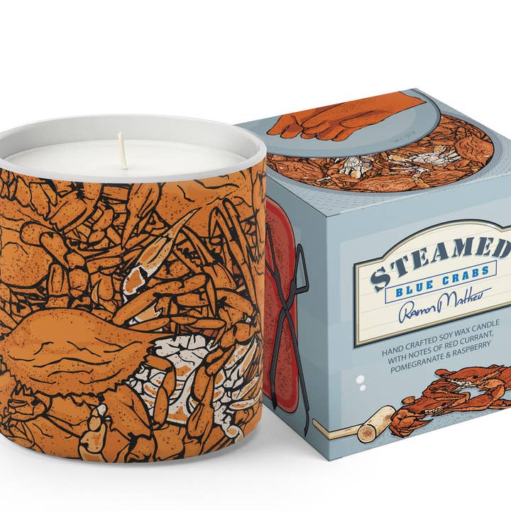 Dampet - Blå Krabber Design Candle for engroshandel hos Annapolis Candle