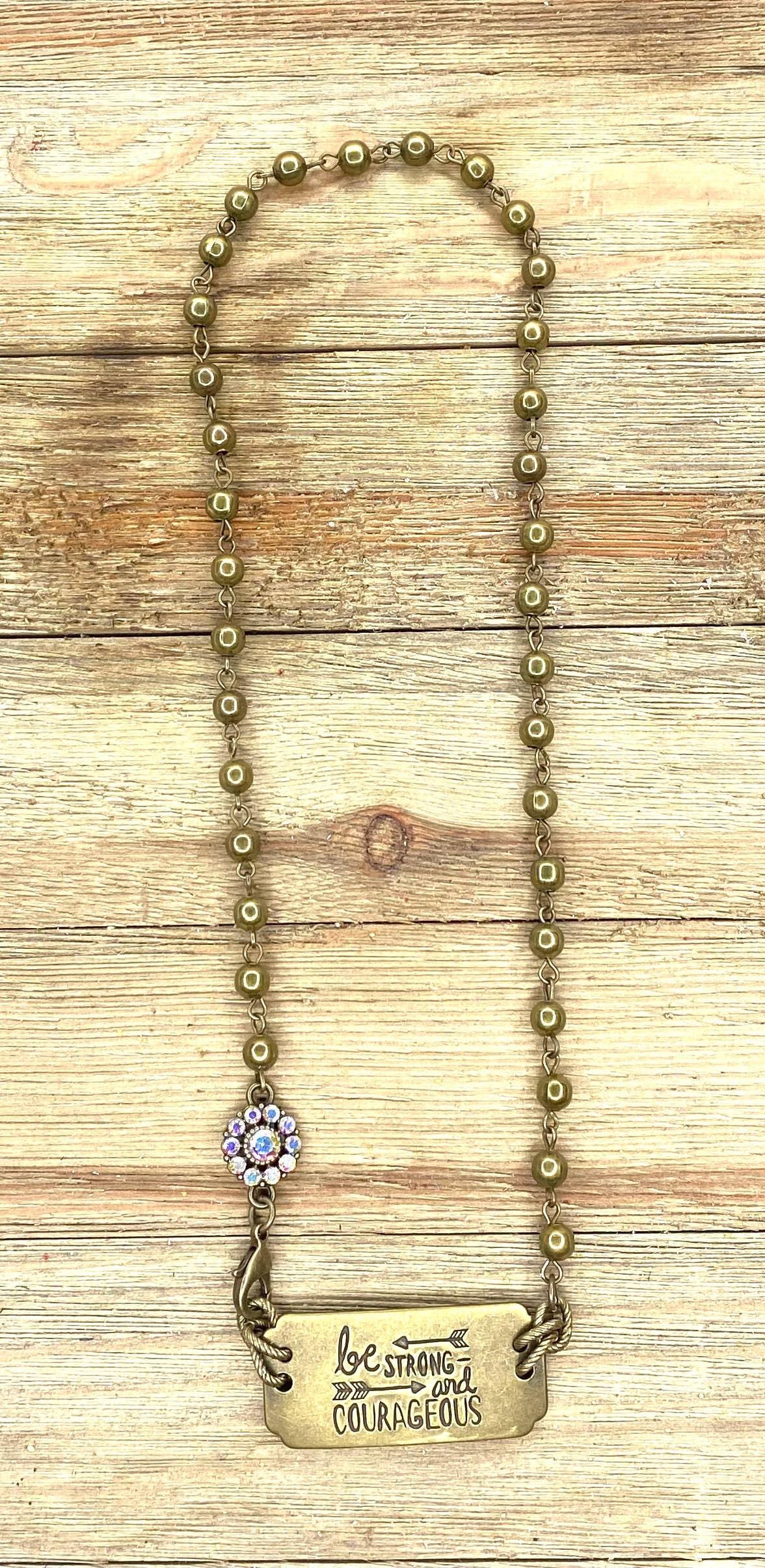 Sandra Ling Designs - Wholesale Pendant/Charm Necklace - Necklace Vintage Stamped Bar with Navajo like Chain0