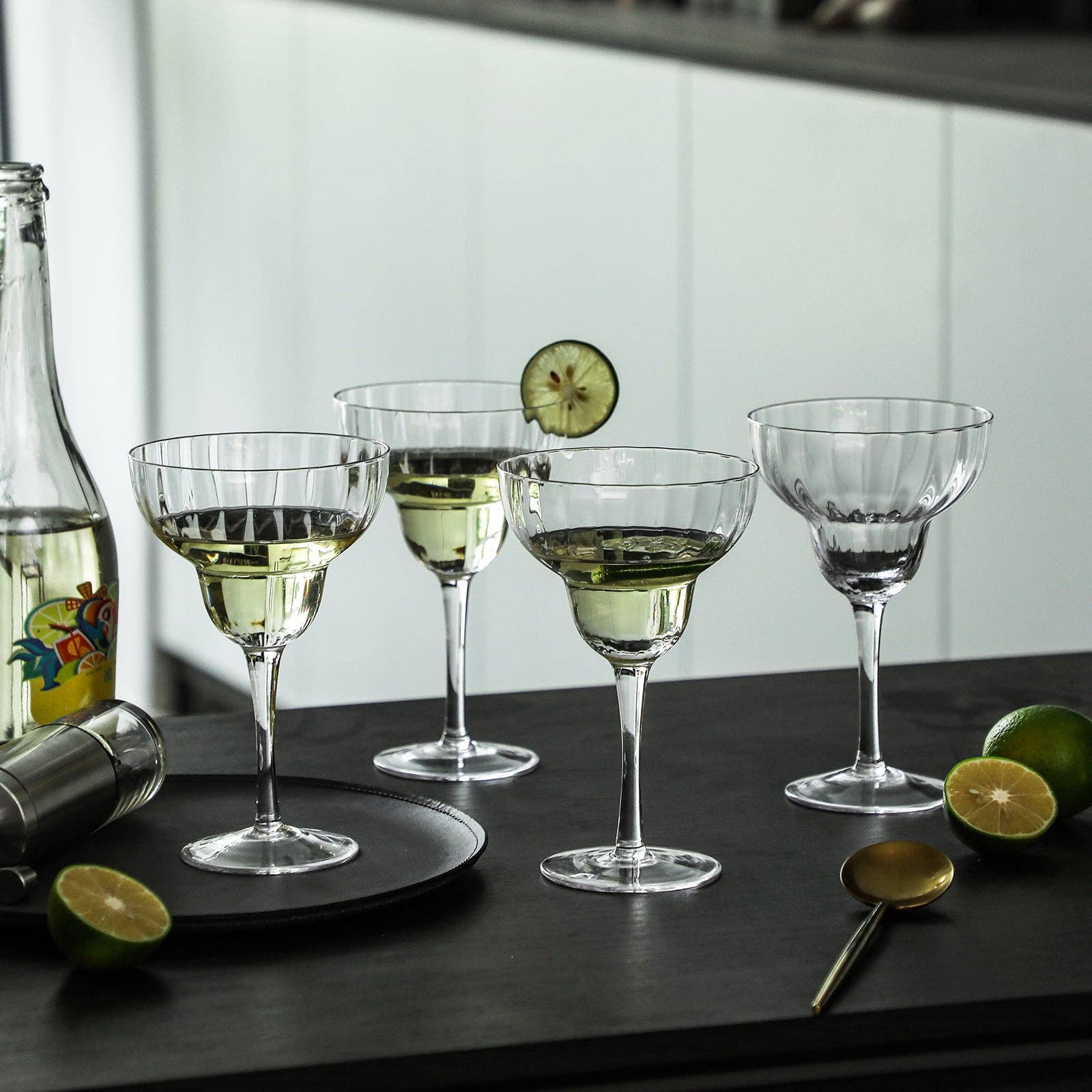 Everest Global - Wholesale Cocktail/Liquor Glass - Ribbed Optic Margarita Glasses set of 47