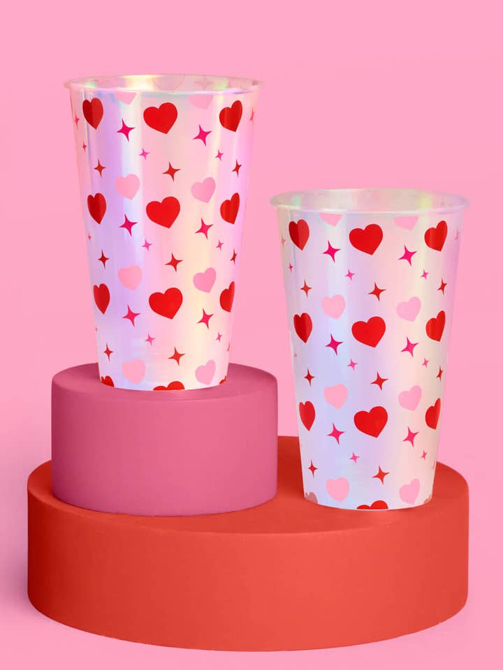 Lucky in Love Cups - 16 plastic cups, Valentine's Day, VDAY, Lucky in Love, Bachelorette for wholesale by xo, Fetti