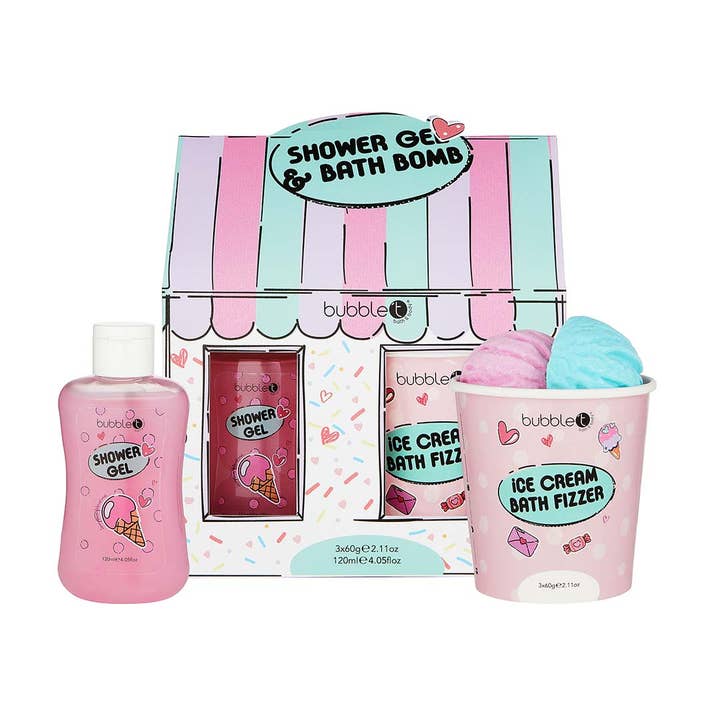 Bubble T Cosmetics - Wholesale Bath & Body Set - Bath & Shower Sundae Gift Set - Cartoon Edition