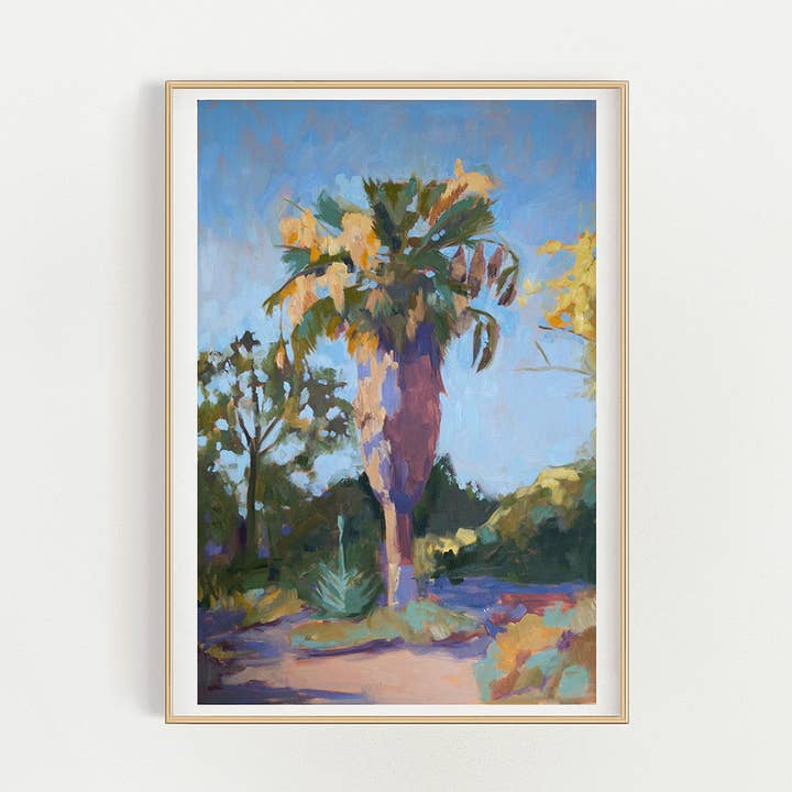 California Fan Palm oil painting giclee fine art print for wholesale by Stephanie Missan Studio