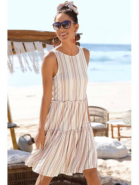 Lascana - Wholesale Dress - Women's - LASCANA Women's Flowy Tiered Dress
