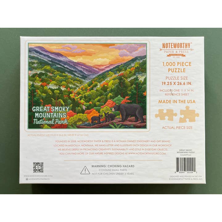 Noteworthy Paper & Press - Wholesale Puzzle - Adult - Great Smoky Mountains National Park Puzzle