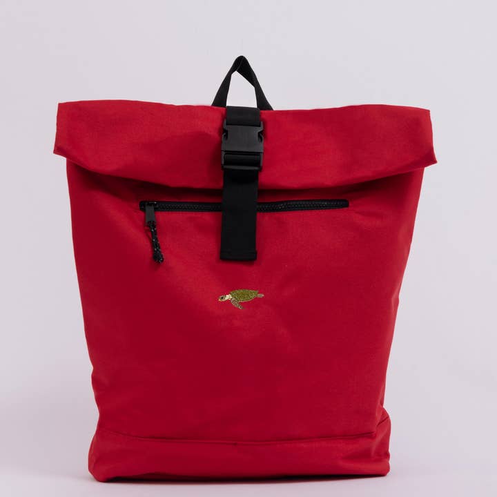 sea turtle recycled roll-top backpack for wholesale by Big Wild Thought