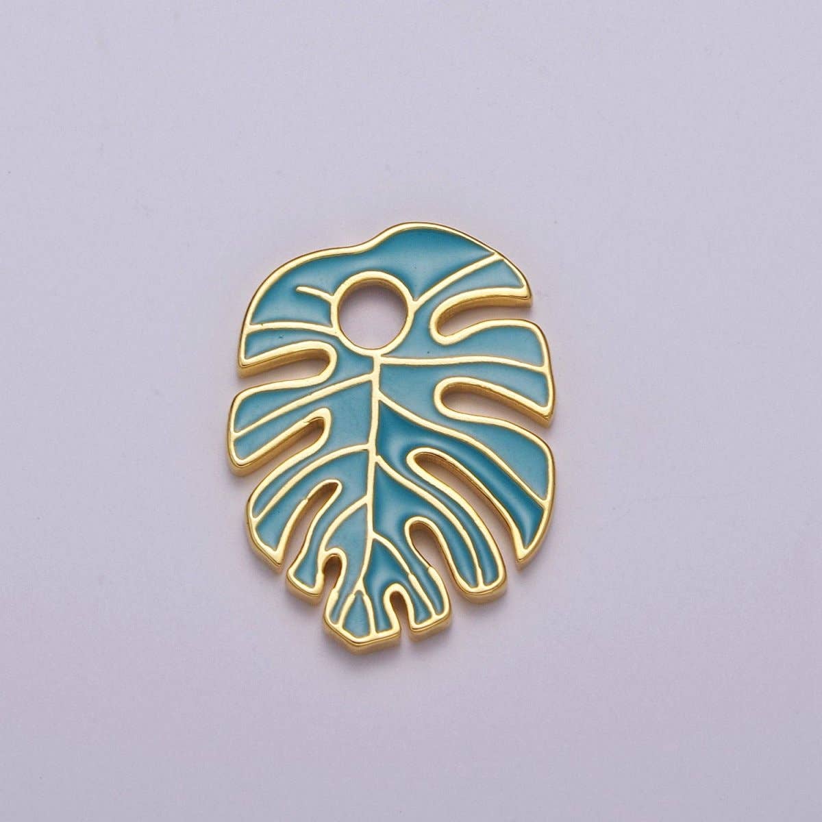 Aim Eternal - Wholesale Individual Charm/Pendant - Colorful Enamel Tropical Monstera Leaf Plant Charm Necklace Bracelet Earring Pendant Gold Filled Leaf Nature Charm Large Leaf Charm M-790 - M-8000