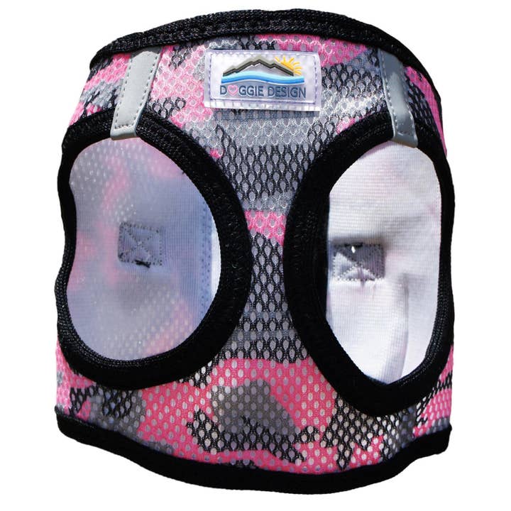 American River Camouflage Dog Harness - Pink Camo for wholesale by Doggie Design