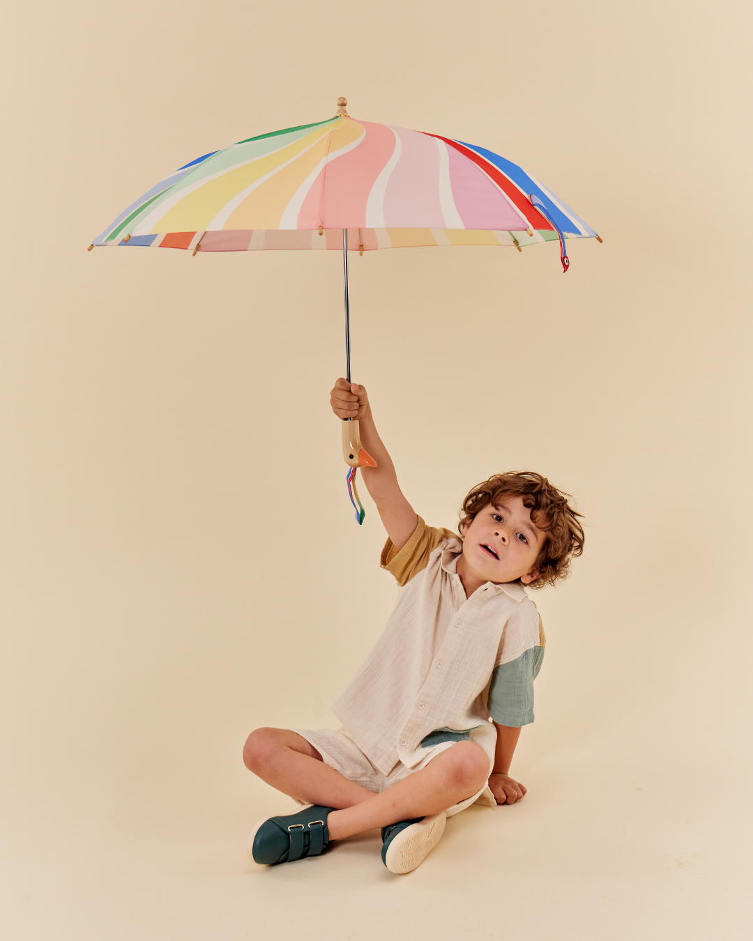 Original Duckhead UK – wholesale Umbrella – kids – Limited Meri Meri Rainbow Stripes Children's Umbrella6