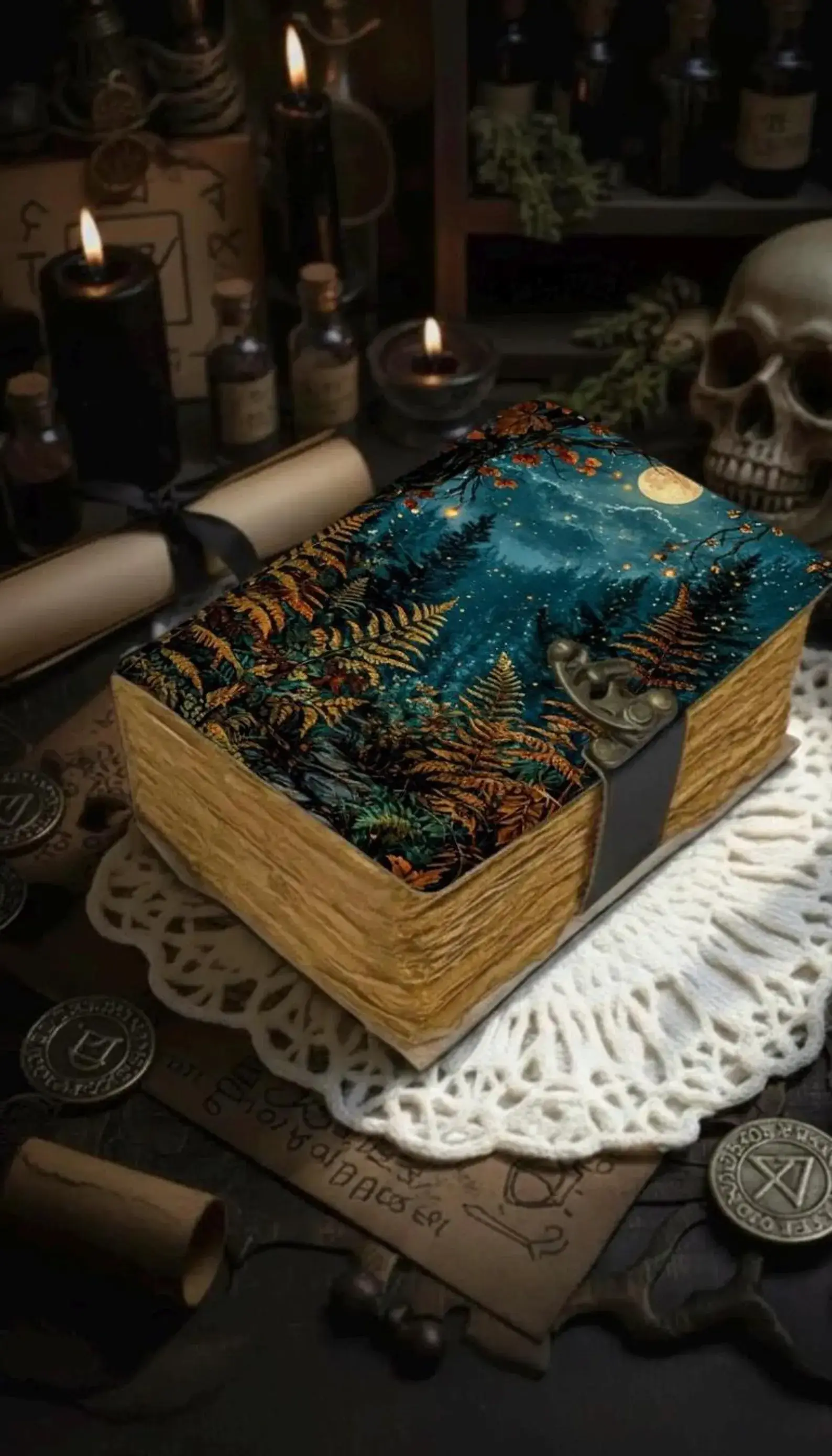 MNM HANDICRAFTS – Großhandel Tagebuch – Grimoire Vintage Lederjournal Mondphase Handgefertigtes Journal5