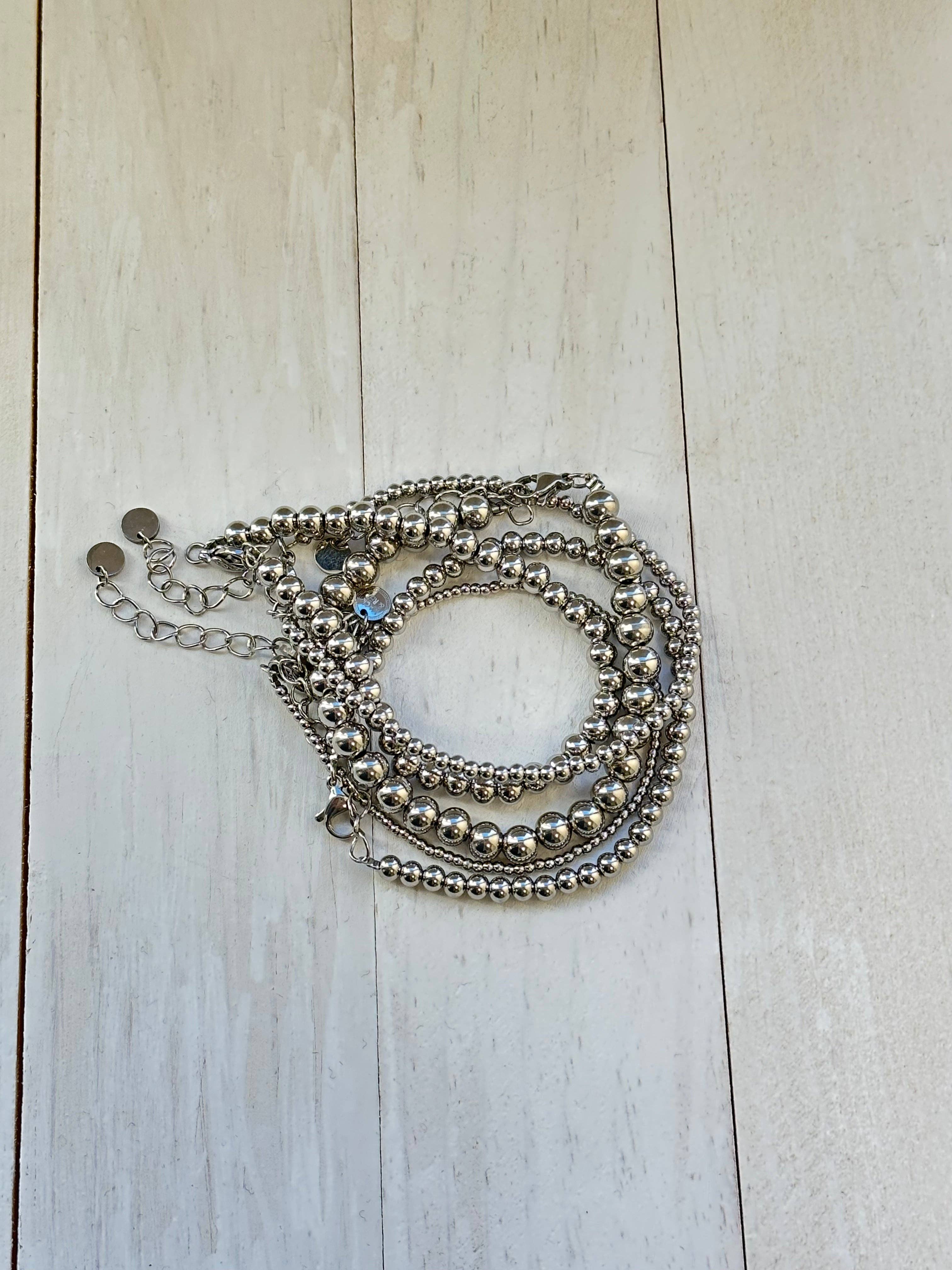 Mack & Rex - Wholesale Beaded Bracelet - SILVER BALL BRACELETS - Stack or Individual6