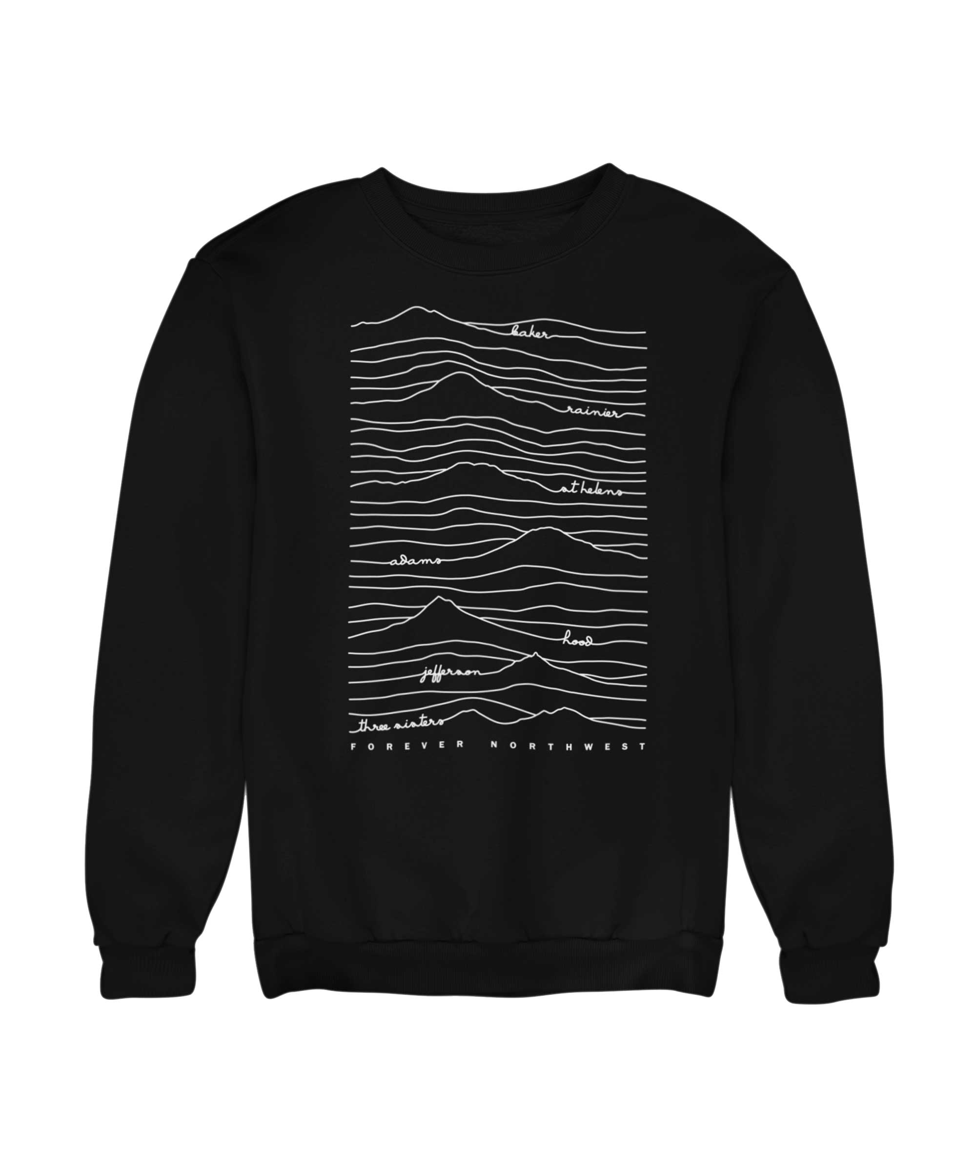 Forever Northwest - Wholesale Graphic Sweatshirt - Unisex - Cascade Mountain Range Sweatshirt